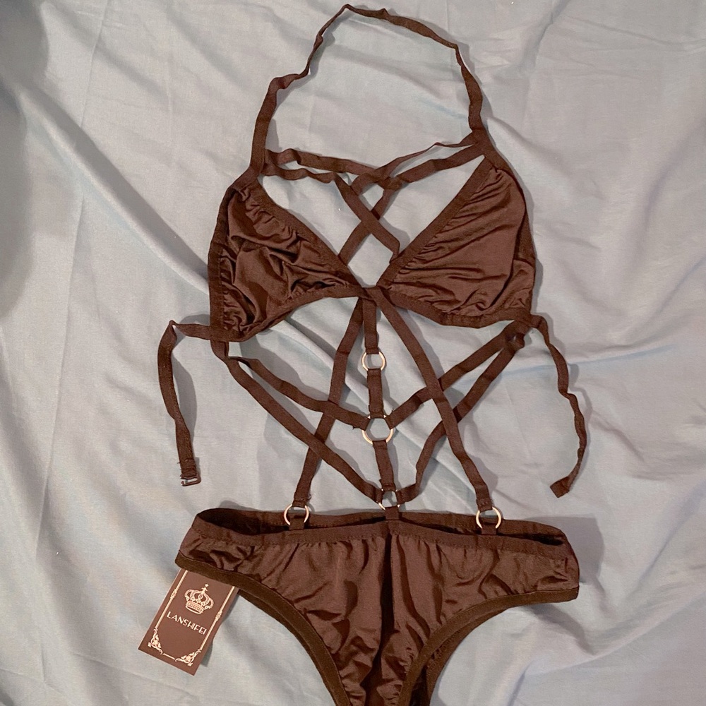 Sexy one piece bodysuit with straps